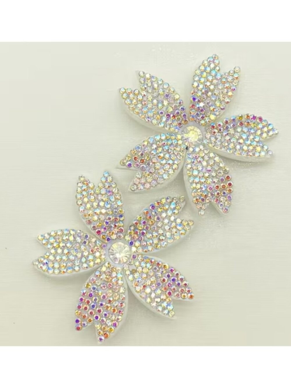 2‑Pack Multicolor Rhinestone Flower Embellishments Sparkling Craft Appliqués